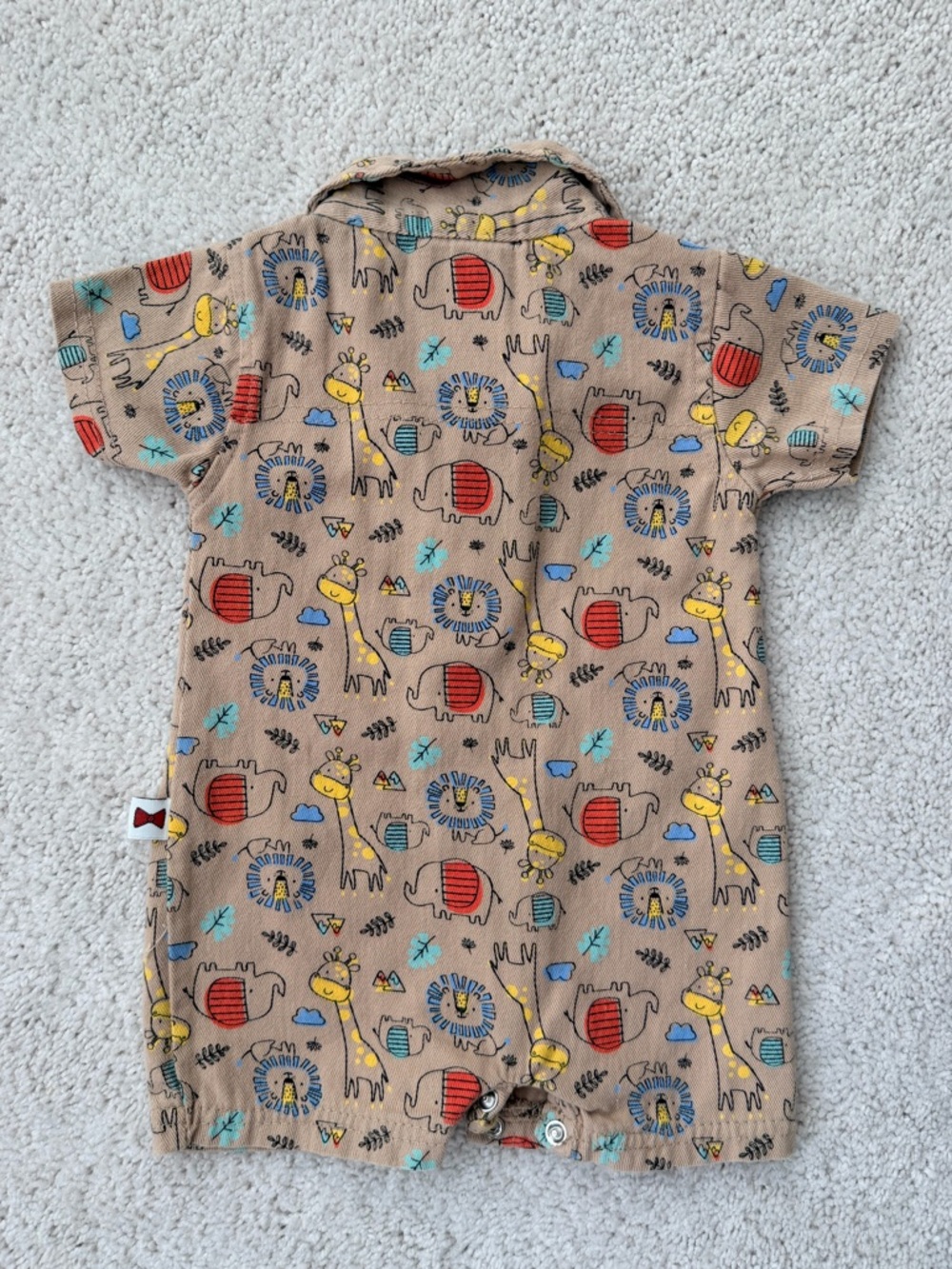 Tan Safari Print Baby One-Piece Bodysuit - Picture 7 of 9